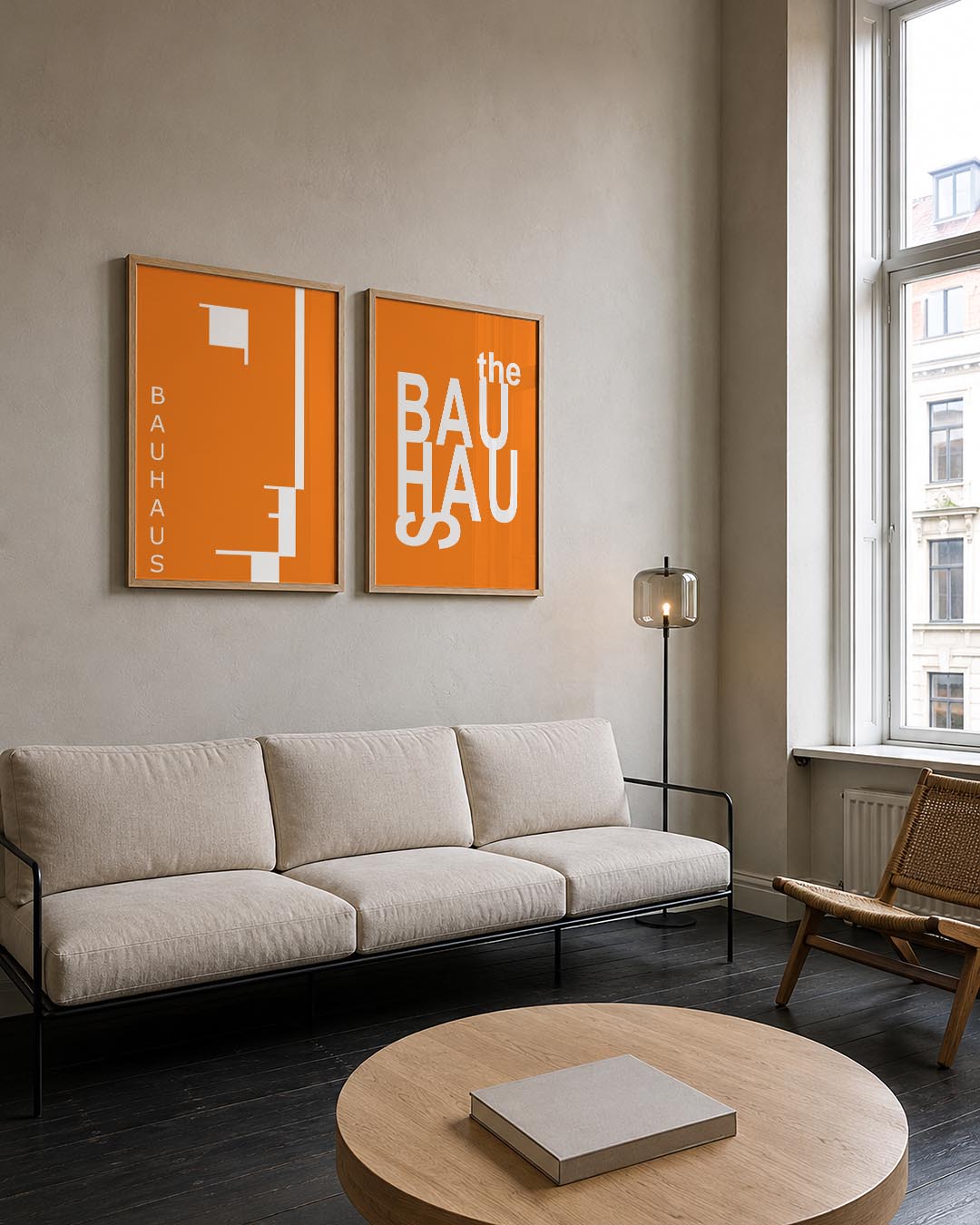 Oranje lijnenspel Posterset