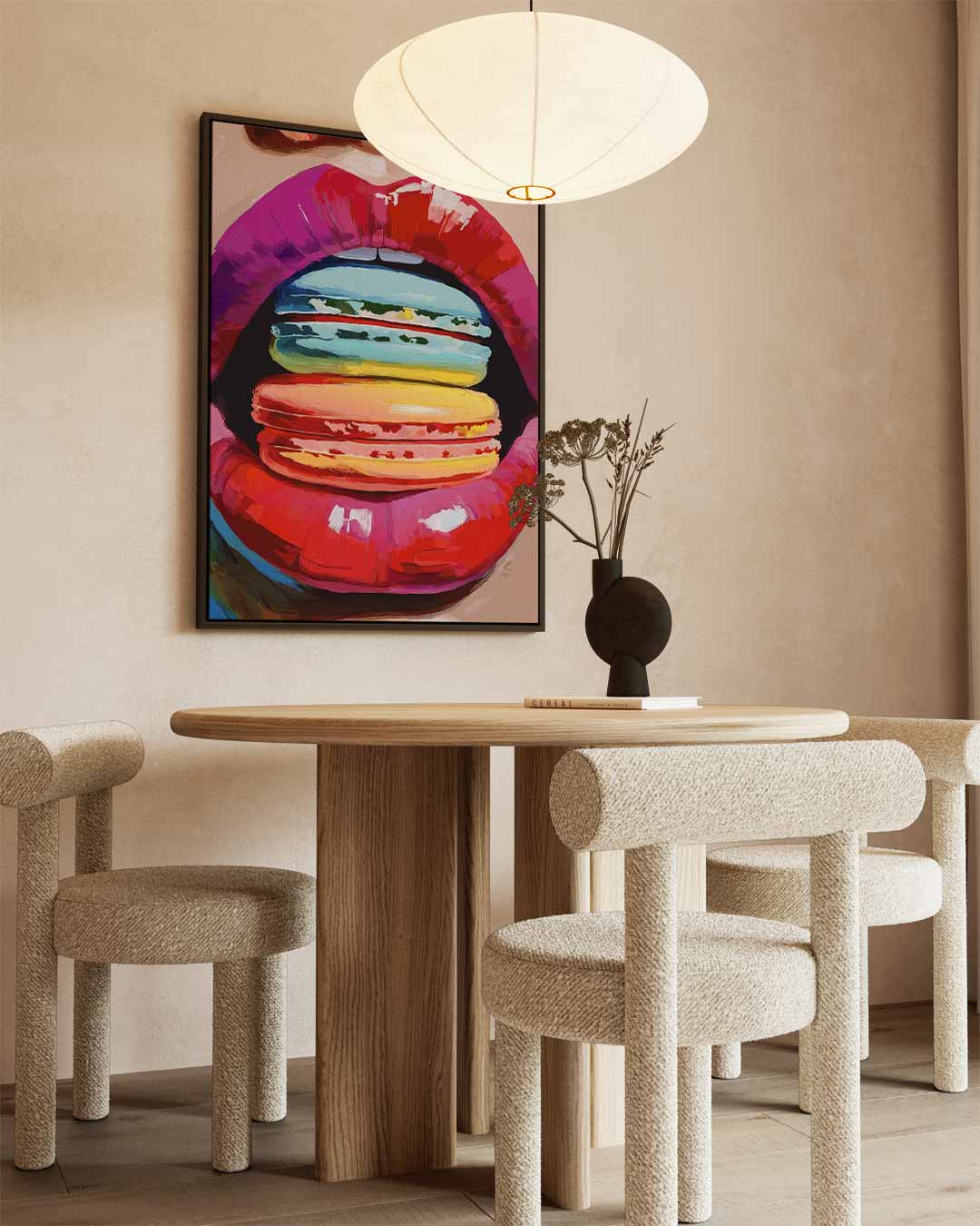 Kleurrijke Macaron Verleiding Kunstwerk-canvas-dibond-plexiglas-wanddecoratie-WallArtistic
