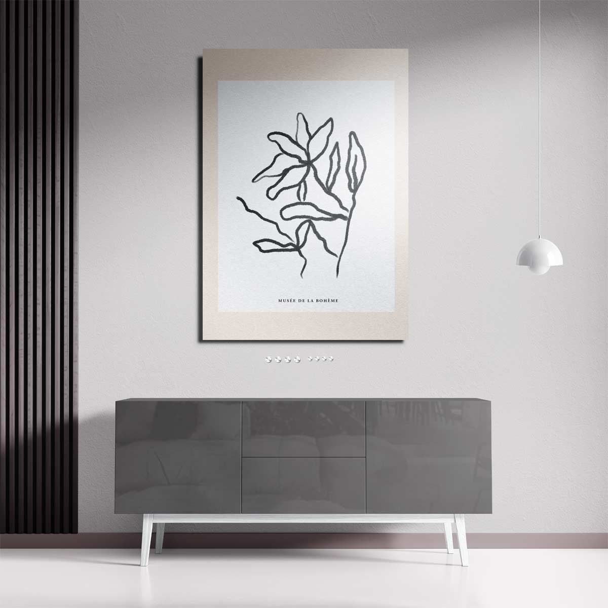 Organische Lijnen Bloem Kunstwerk-canvas-dibond-plexiglas-wanddecoratie-WallArtistic