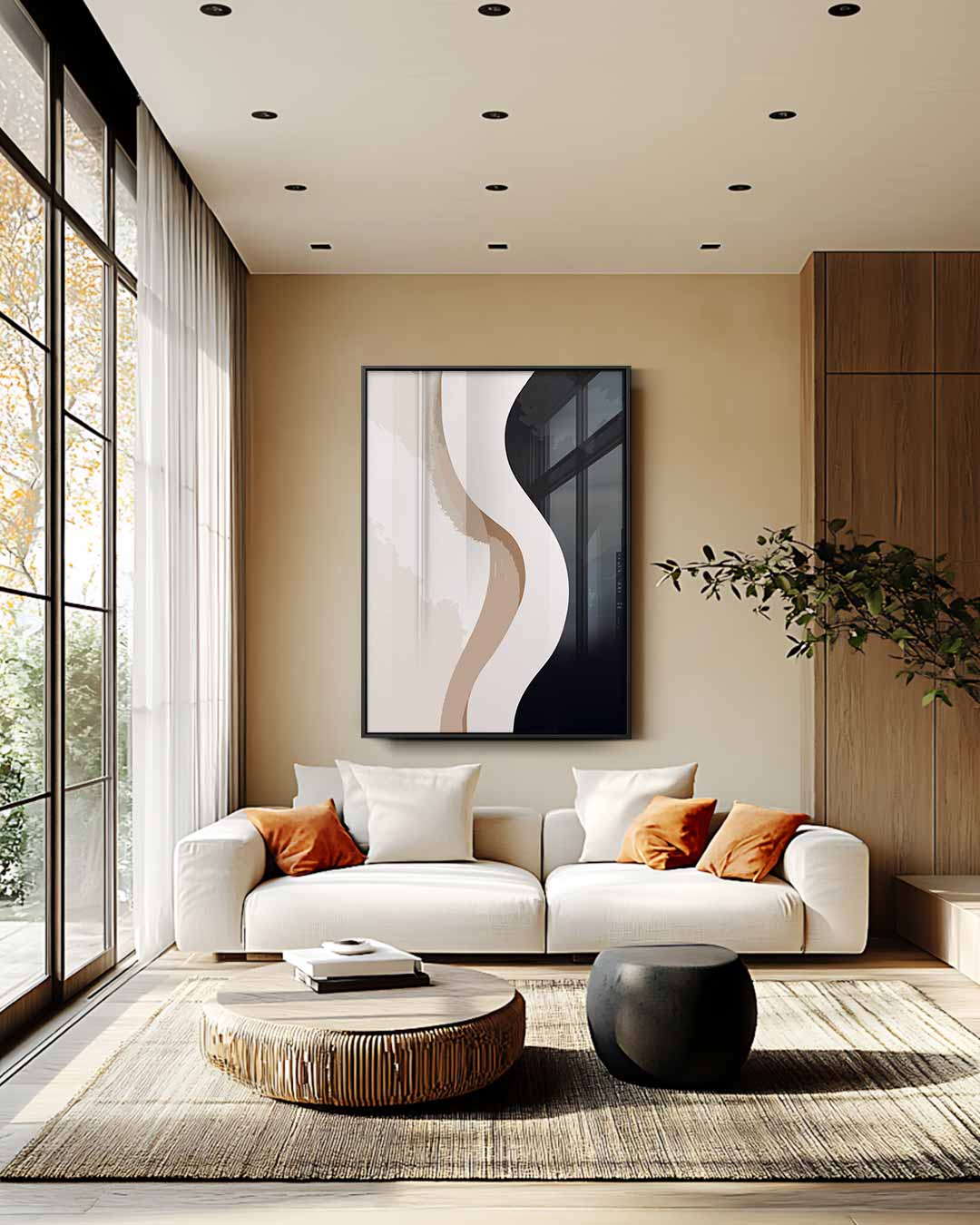 Golvende Abstractie Kunstwerk-canvas-dibond-plexiglas-wanddecoratie-WallArtistic