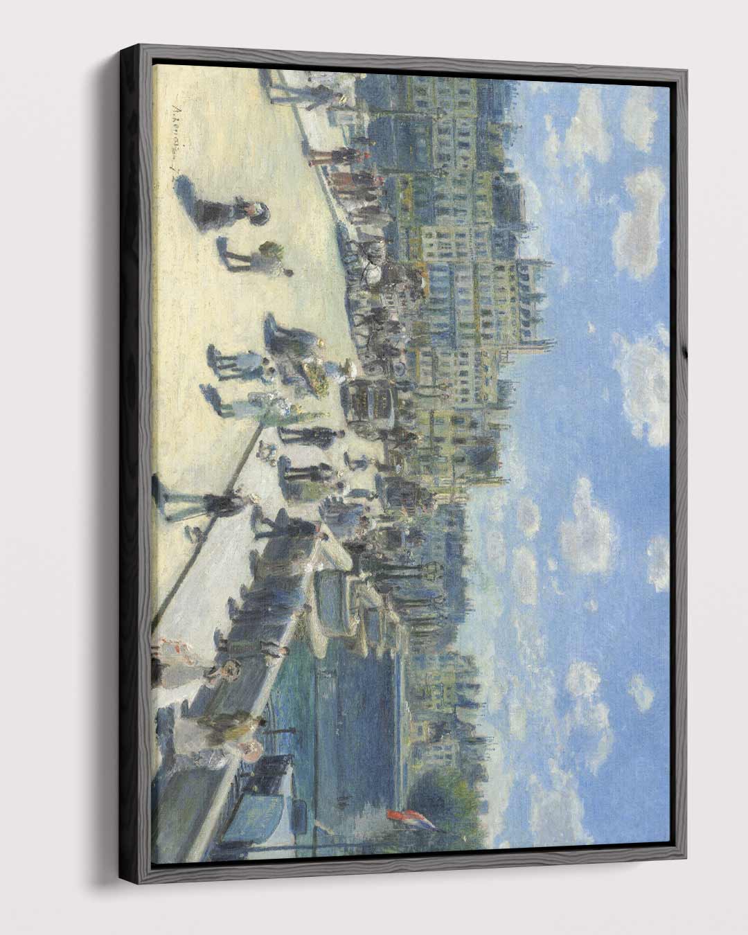 Impressionistische Stadsscène met Blauwe Hemel Kunstwerk-canvas-dibond-plexiglas-wanddecoratie-WallArtistic