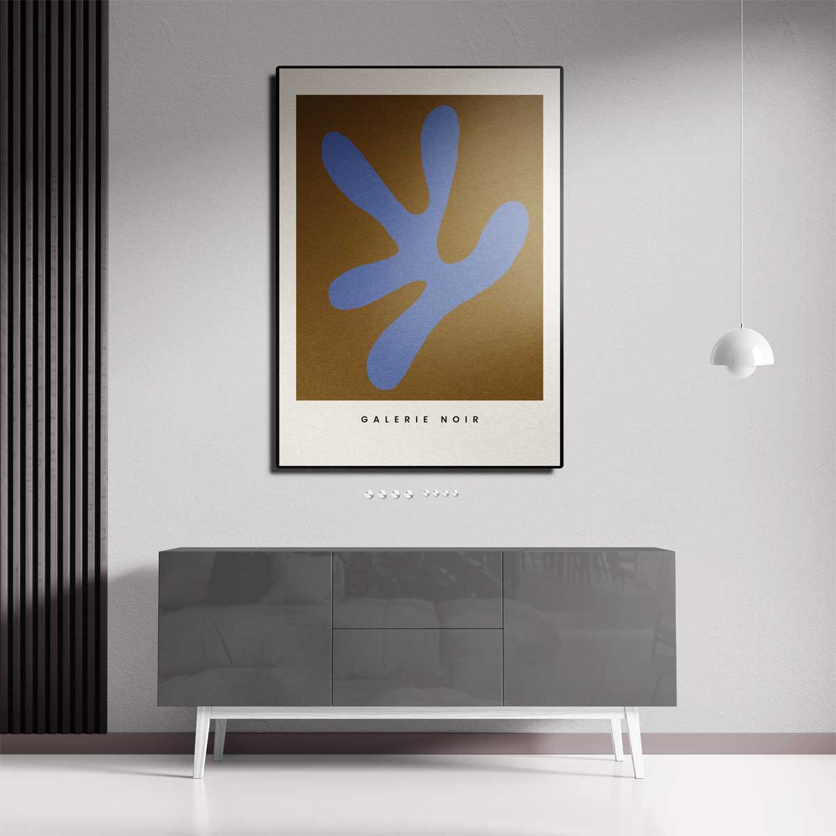 Abstracte Expressie in Blauw en Bruin Kunstwerk-canvas-dibond-plexiglas-wanddecoratie-WallArtistic