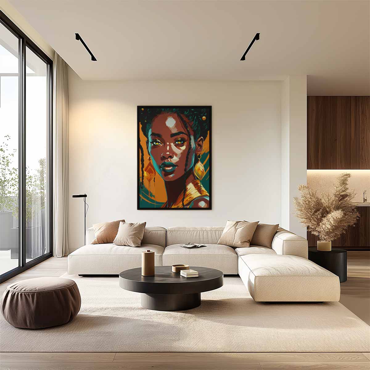 Krachtige Vrouwelijke Expressie Kunstwerk-canvas-dibond-plexiglas-wanddecoratie-WallArtistic