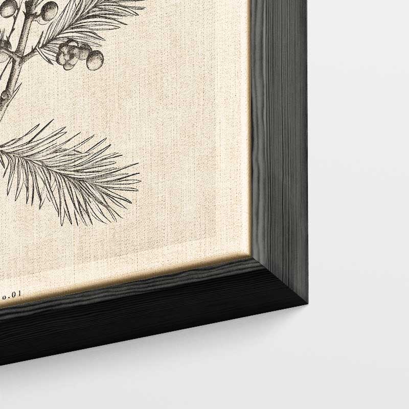 Vintage Kersttak Illustratie Kunstwerk-canvas-dibond-plexiglas-wanddecoratie-WallArtistic