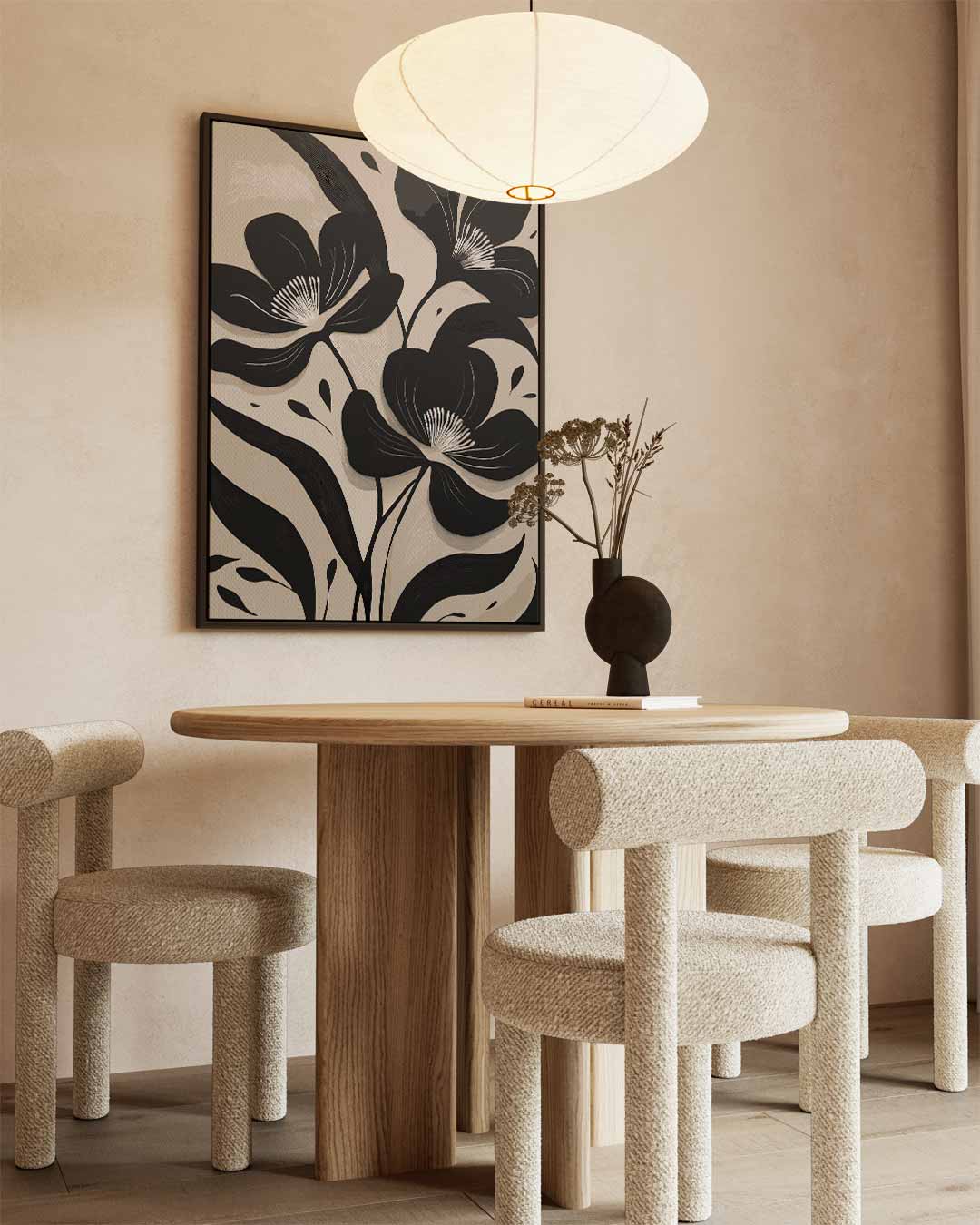 Zwart-Witte Bloemenpracht Kunstwerk-canvas-dibond-plexiglas-wanddecoratie-WallArtistic