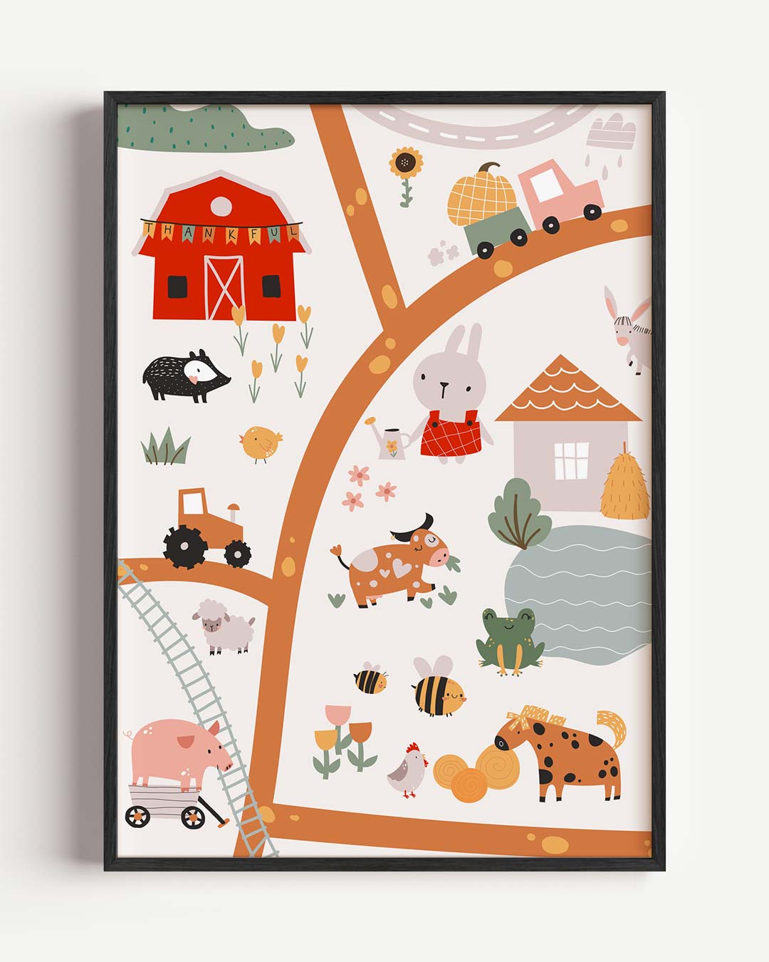 Vrolijke Kinderboerderij Poster-WallArtistic