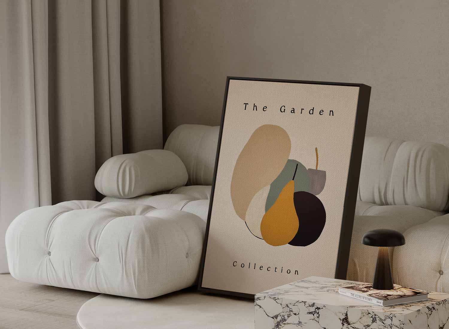 Organische Vormen in de Tuin Kunstwerk-canvas-dibond-plexiglas-wanddecoratie-WallArtistic