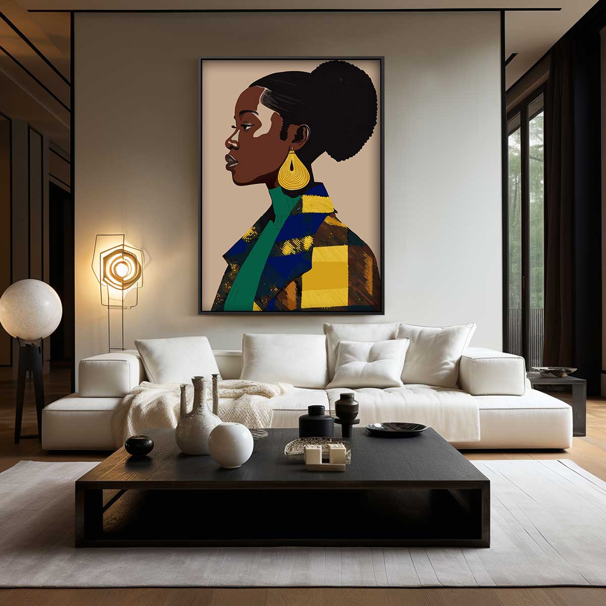 Stijlvolle Vrouwelijke Glans Kunstwerk-canvas-dibond-plexiglas-wanddecoratie-WallArtistic