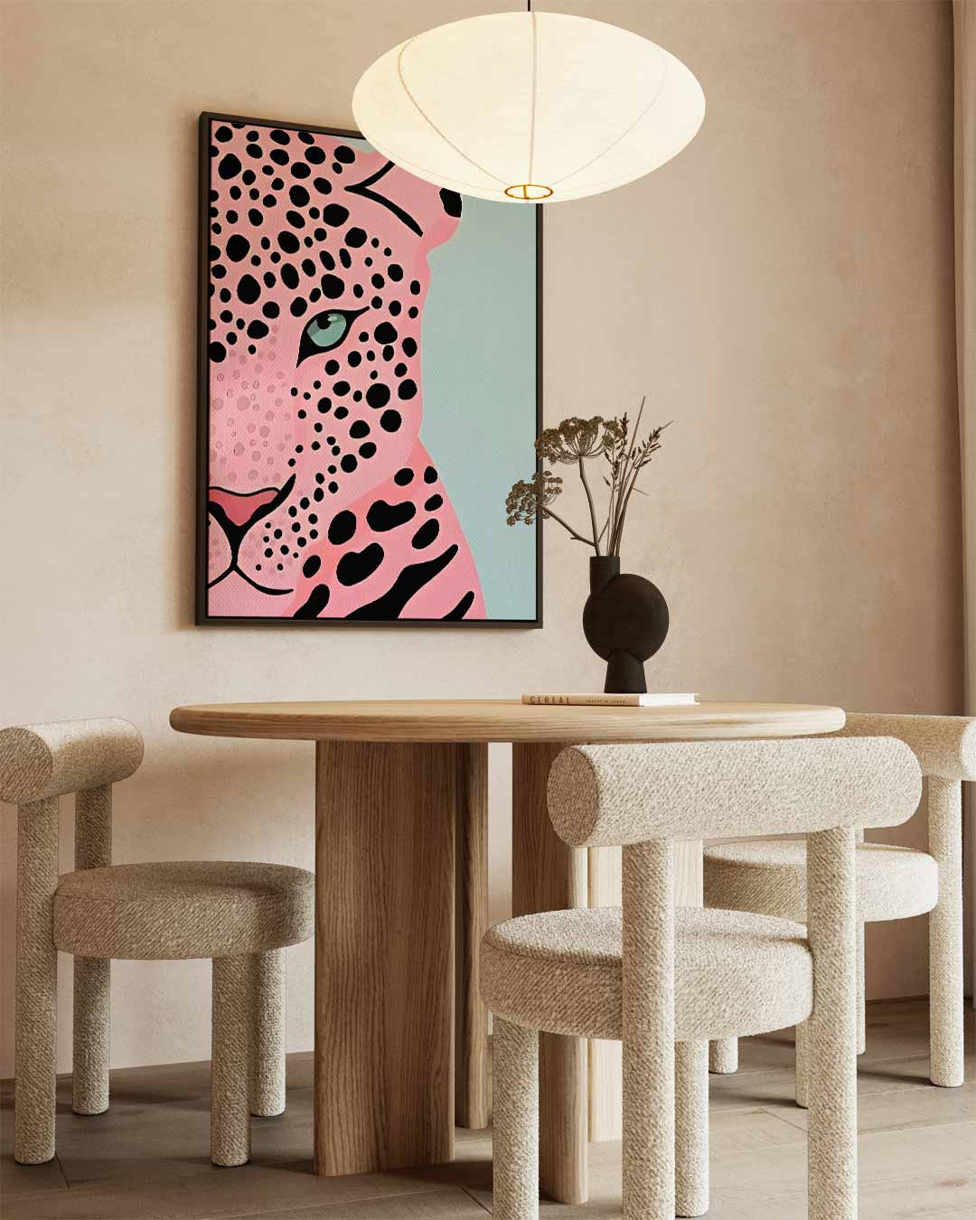 Roze Luipaard Pop Art Kunstwerk-canvas-dibond-plexiglas-wanddecoratie-WallArtistic
