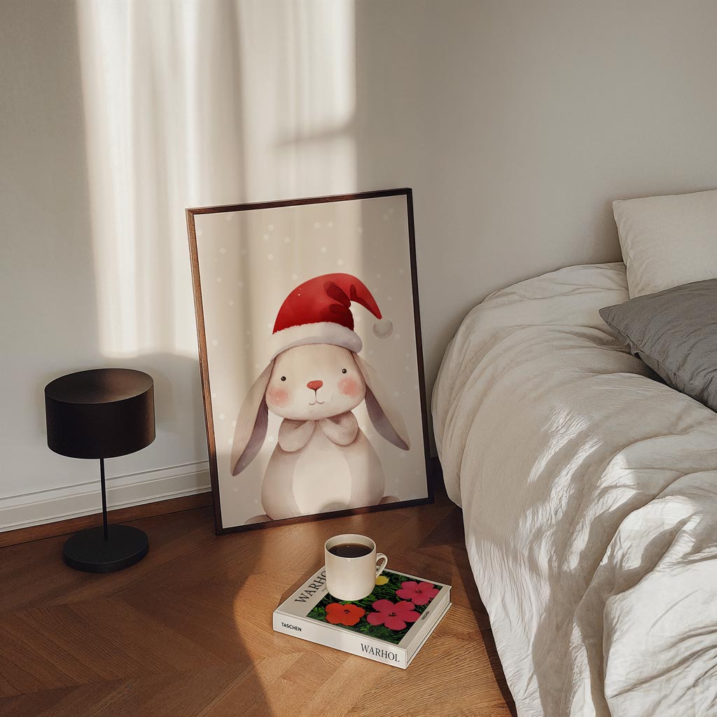 Winterse Kerstkonijn Poster-WallArtistic