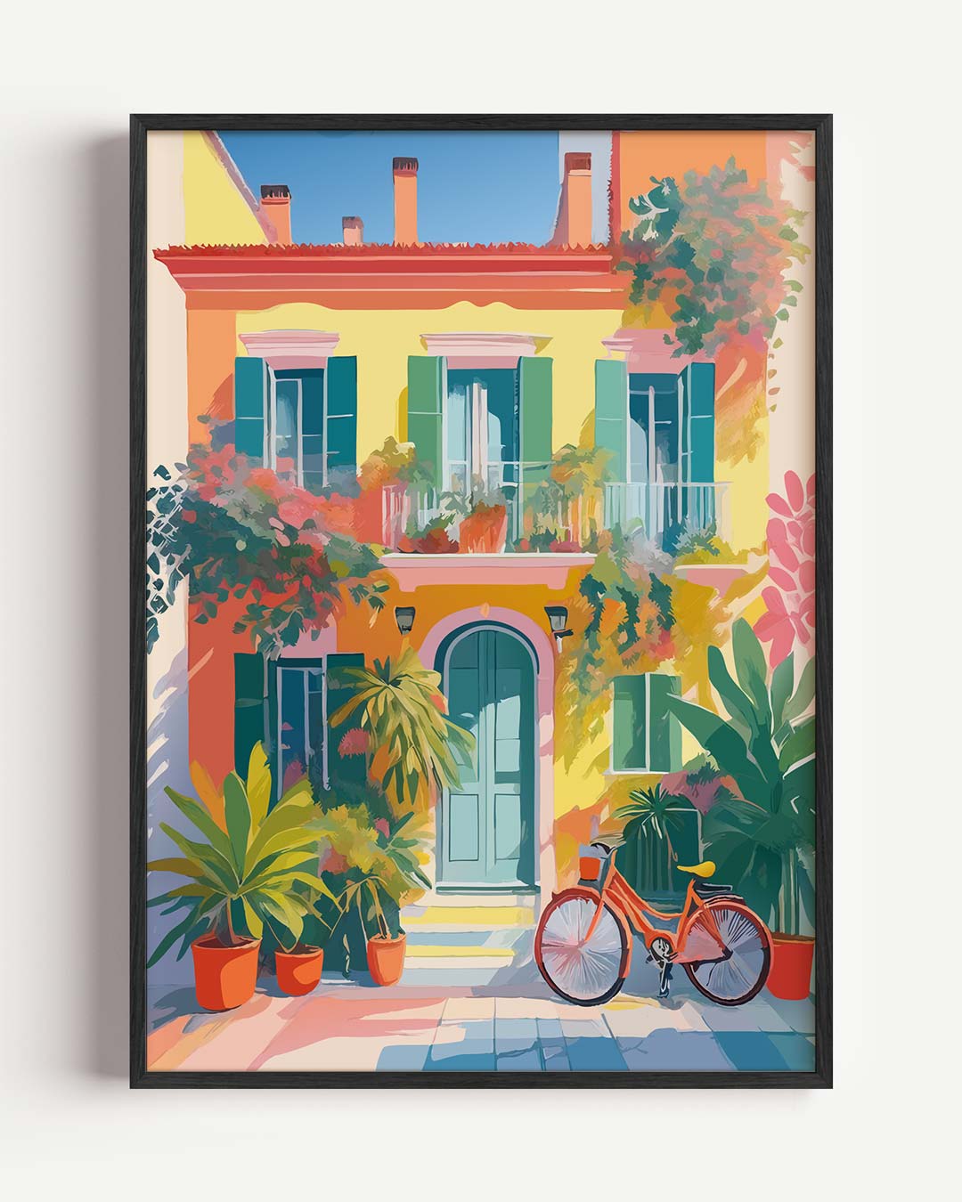 Zonnige Mediterrane Huis Poster-WallArtistic