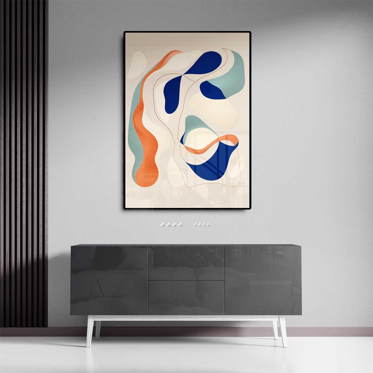 Kleurrijke Golven van Abstractie Kunstwerk-canvas-dibond-plexiglas-wanddecoratie-WallArtistic