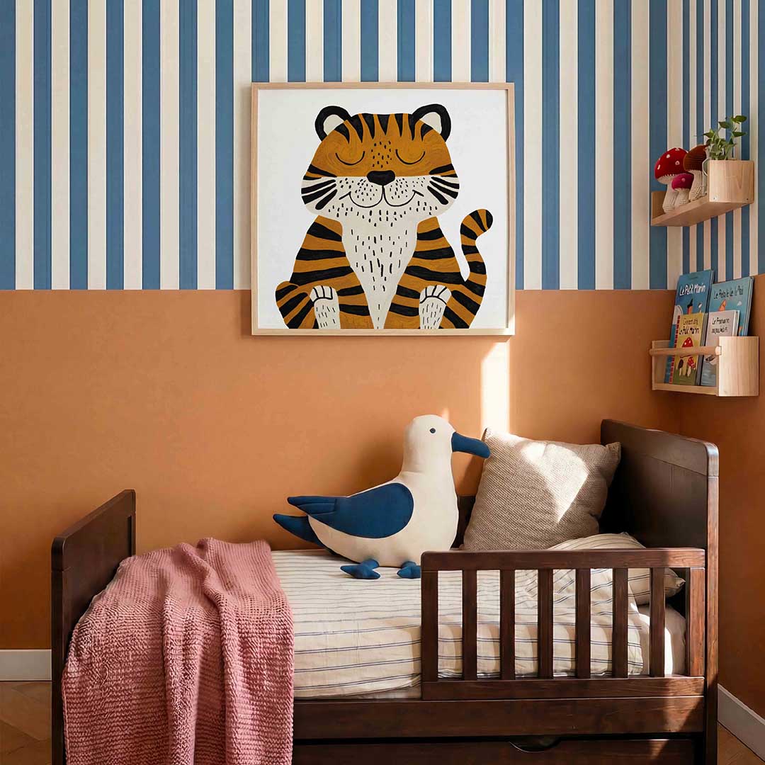 Tijger met gesloten ogen Poster
