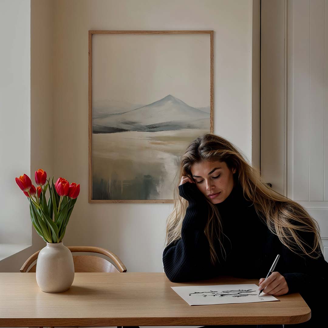 Berglandschap Dromerij Poster-WallArtistic