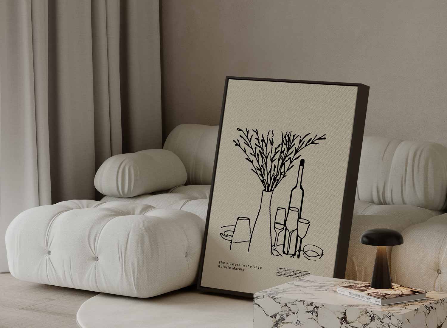 Bloemen in de Vaas Kunstwerk-canvas-dibond-plexiglas-wanddecoratie-WallArtistic