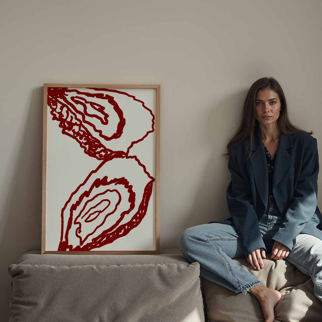 Stijlvolle Rode Schelpen Poster-WallArtistic