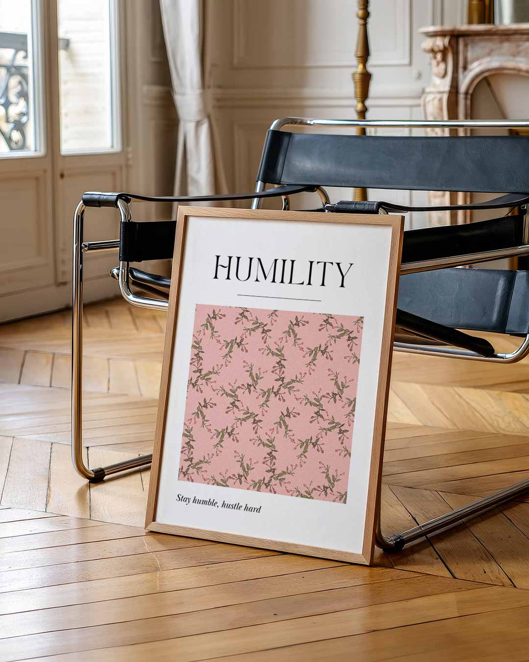 Elegante Humility Bloemenposter
