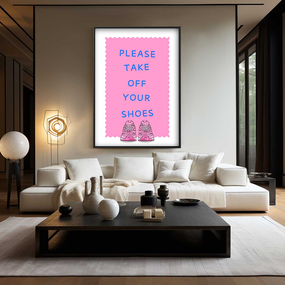 Welkomstposter met Sneakers Kunstwerk-canvas-dibond-plexiglas-wanddecoratie-WallArtistic