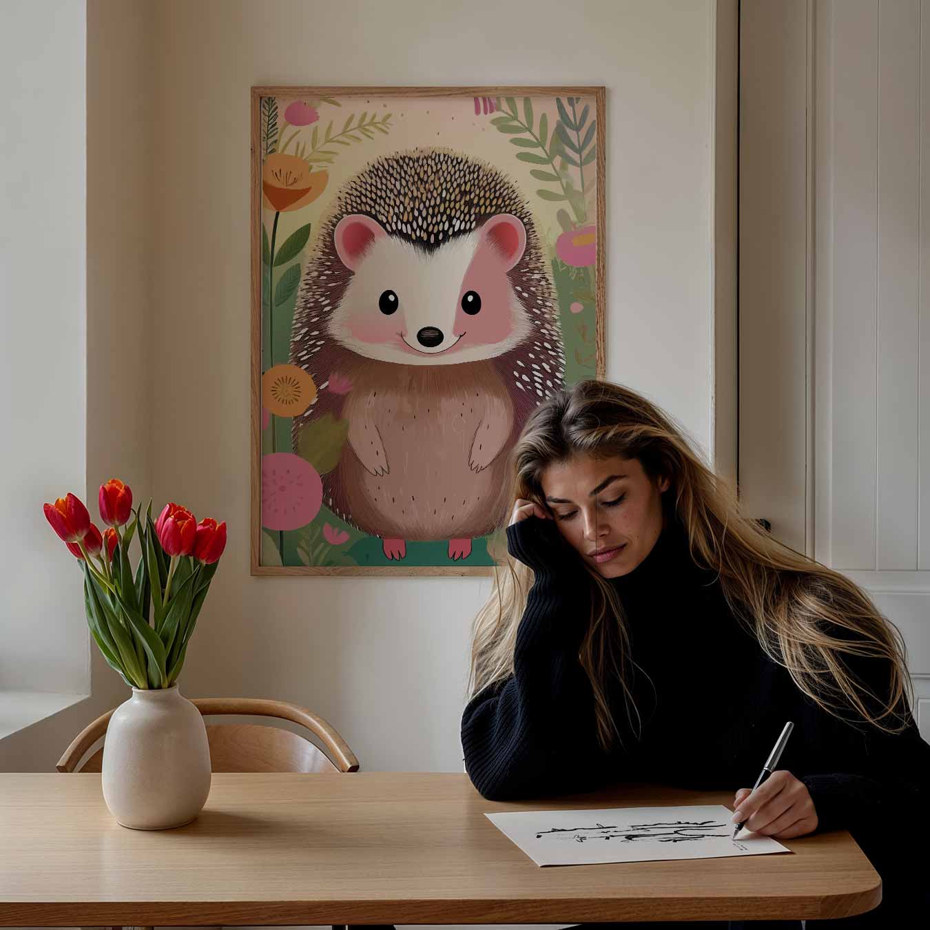 Schattige Egel Tuinposter