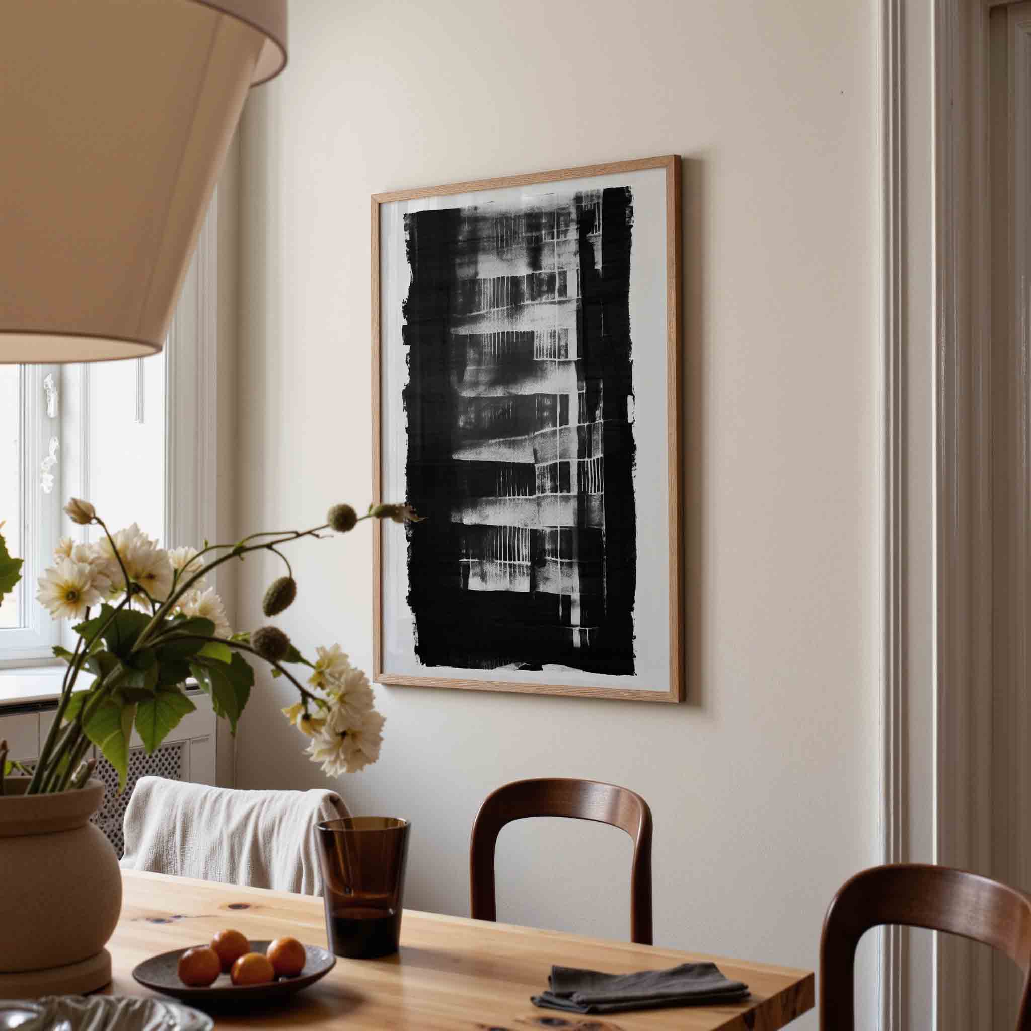 Abstracte zwart wit Poster