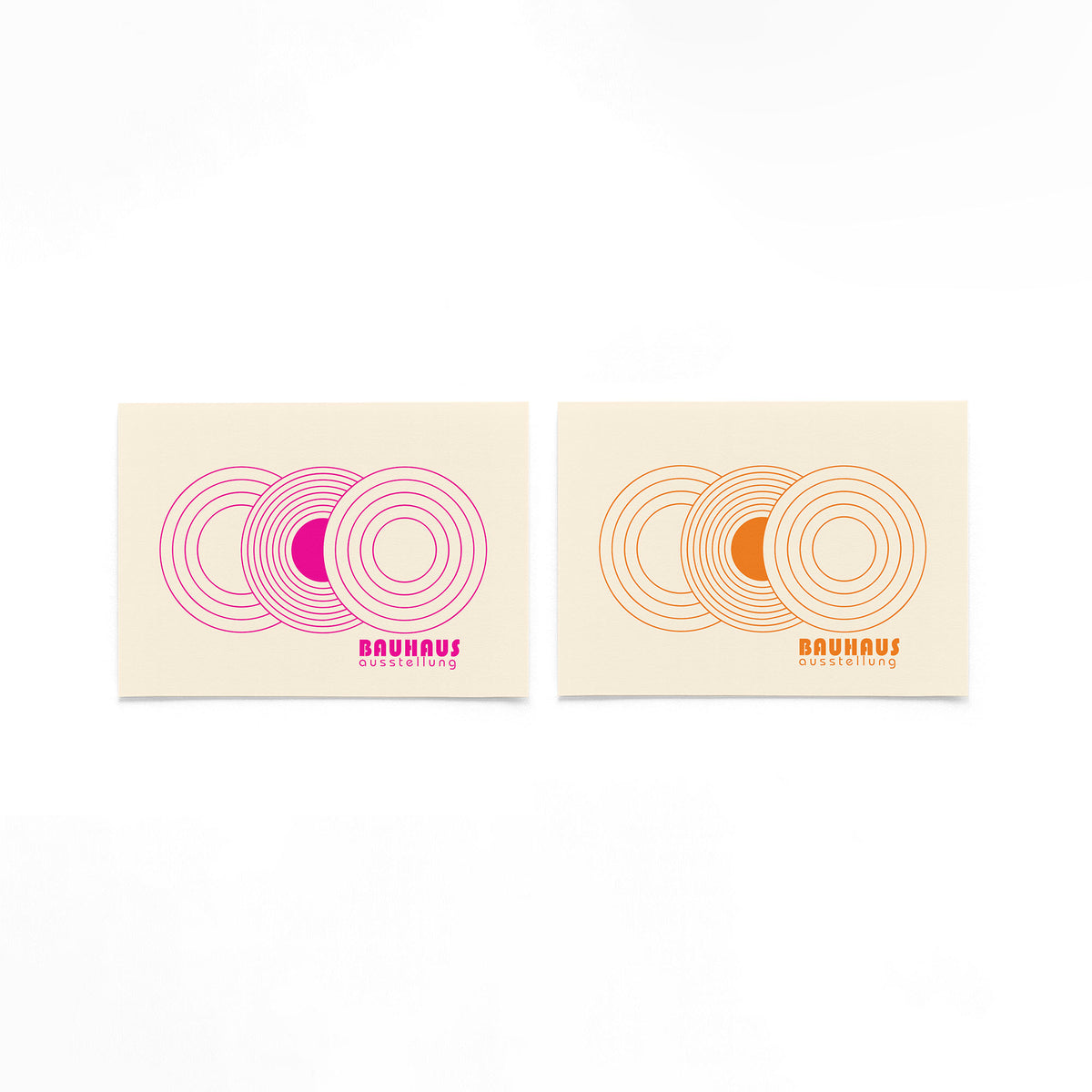 Twee landscape posters met overlappende concentrische cirkels als vrijstaande productfoto