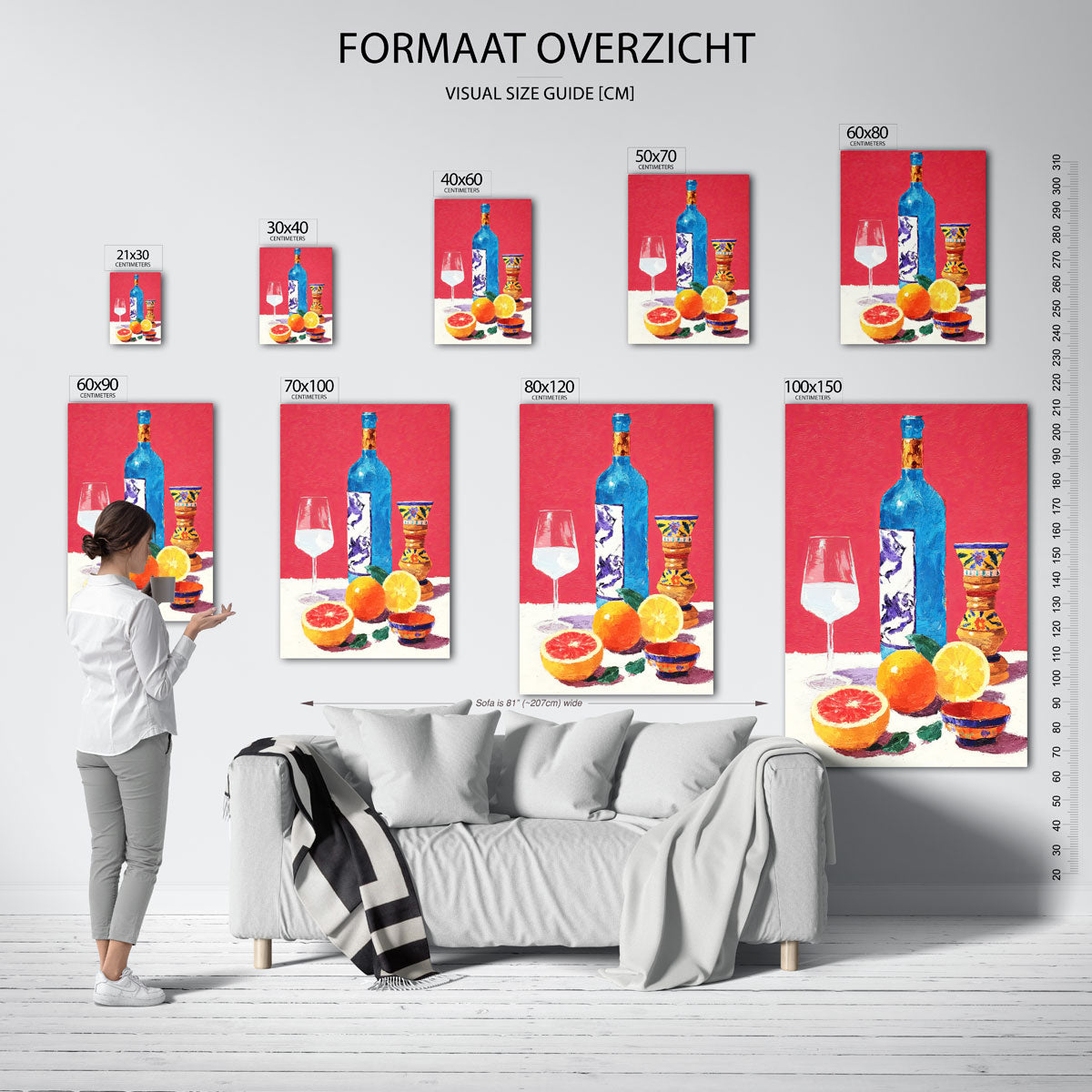 Fles en citrus Poster