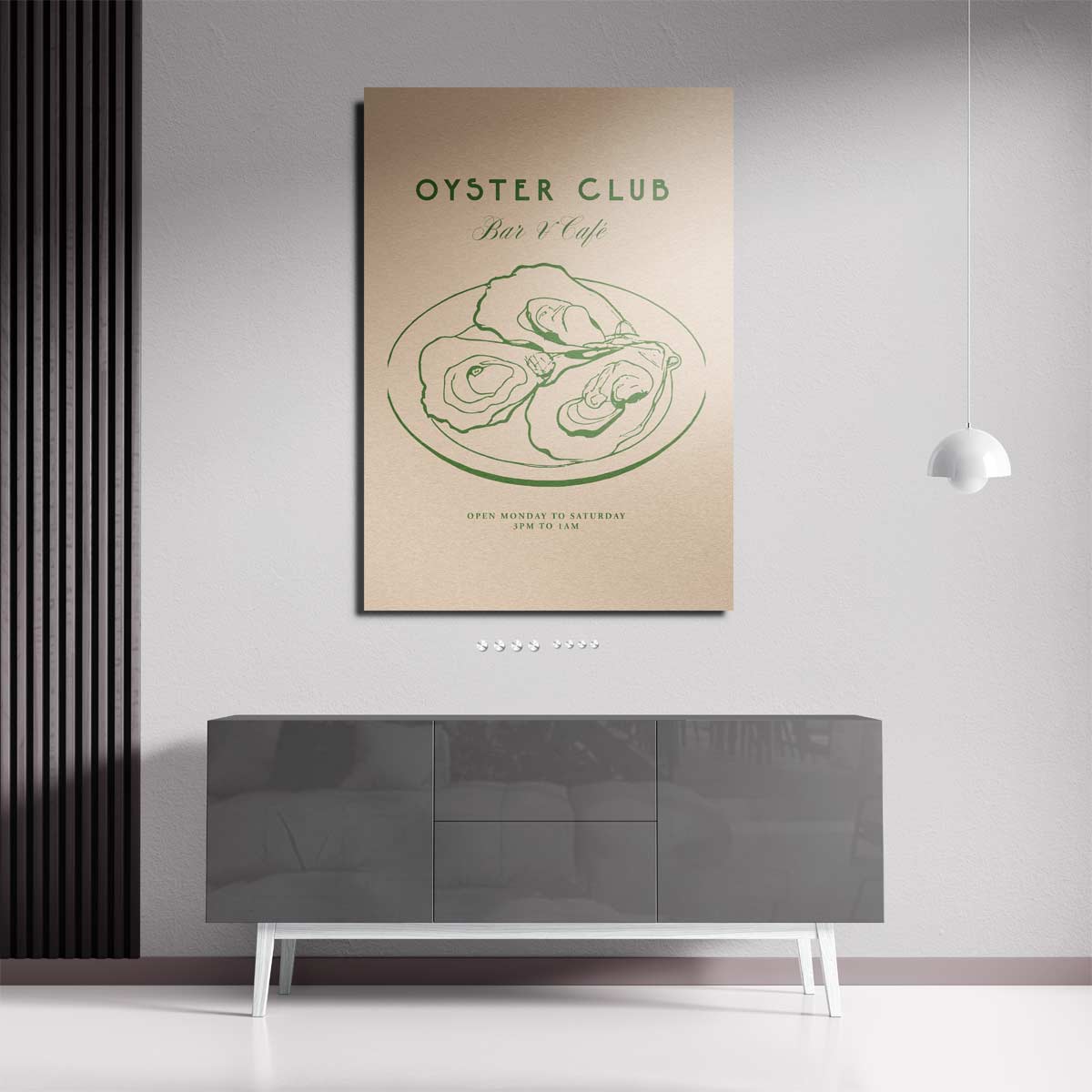 Oyster Club Illustratie Kunstwerk-canvas-dibond-plexiglas-wanddecoratie-WallArtistic