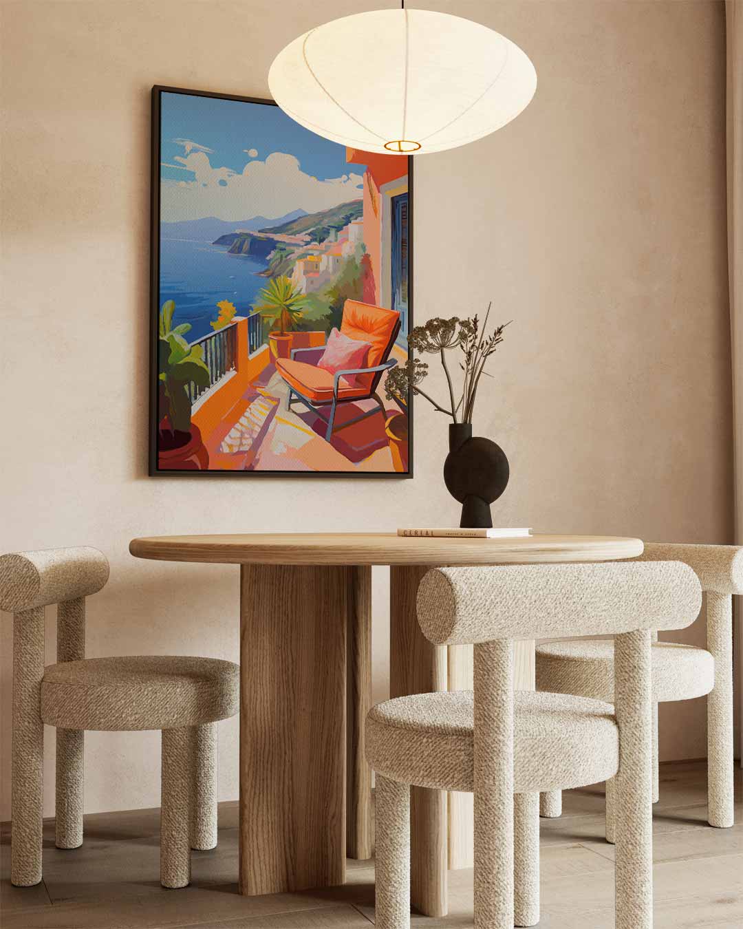 Zonnige Mediterrane Balkon Kunstwerk-canvas-dibond-plexiglas-wanddecoratie-WallArtistic