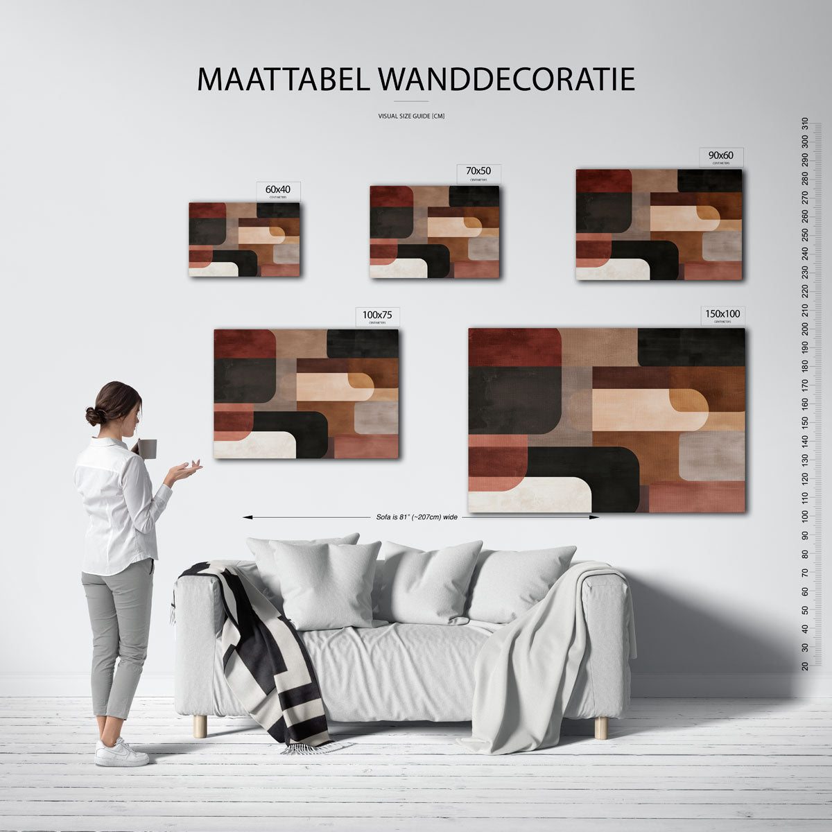 Geometrische vormen compositie Kunstwerk