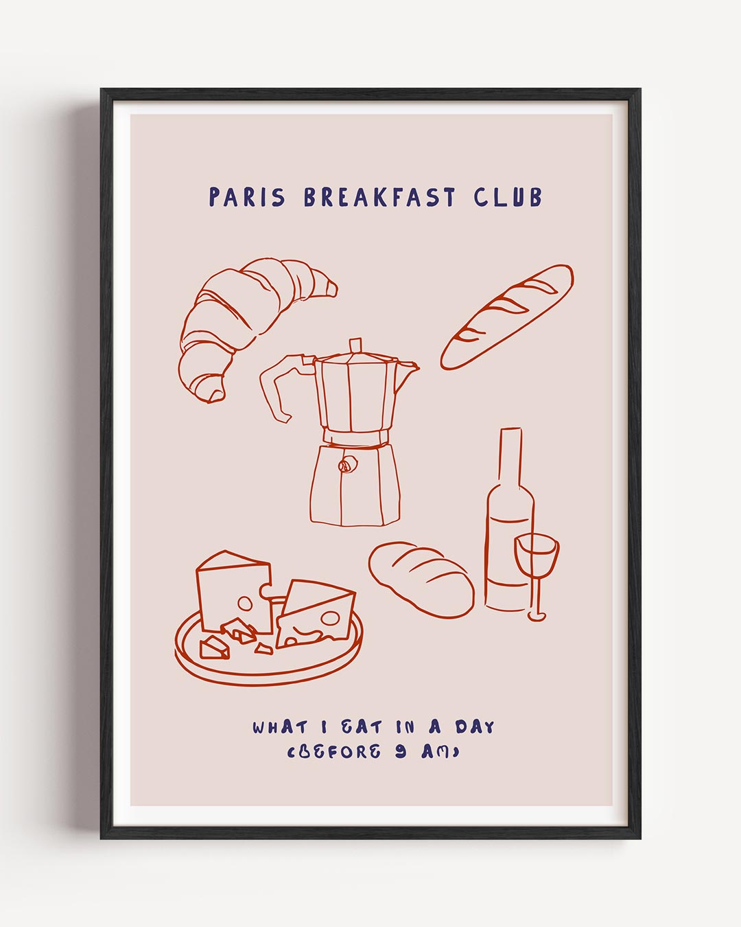 Vintage Parijs Ontbijt Poster-WallArtistic