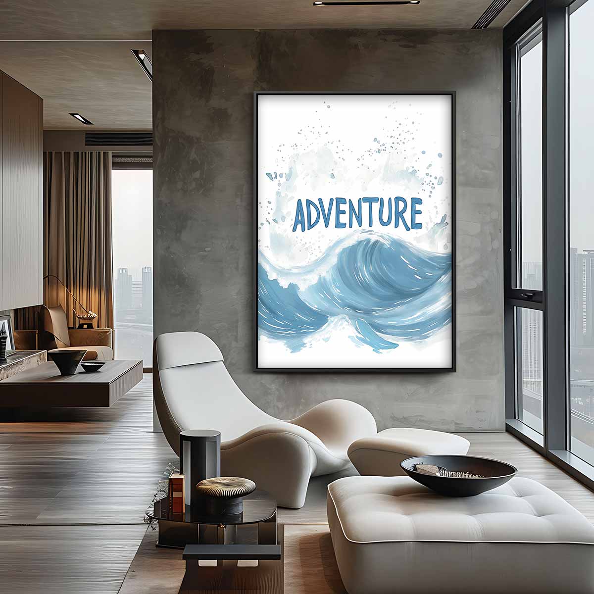 Avontuurlijke Golf Kunstwerk-canvas-dibond-plexiglas-wanddecoratie-WallArtistic