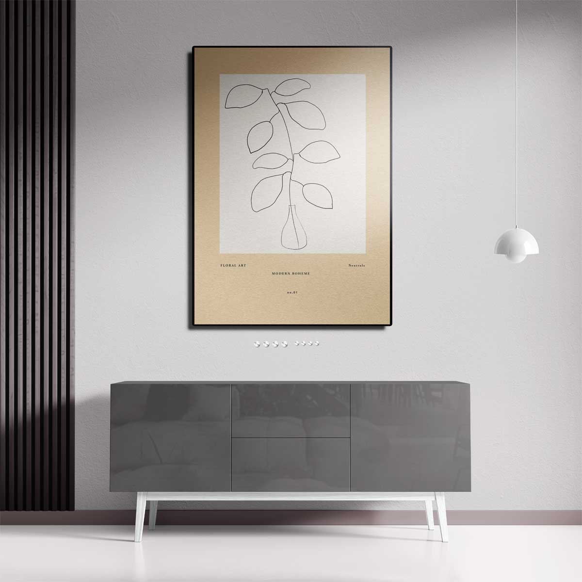 Moderne Boho Bloemen Kunstwerk-canvas-dibond-plexiglas-wanddecoratie-WallArtistic