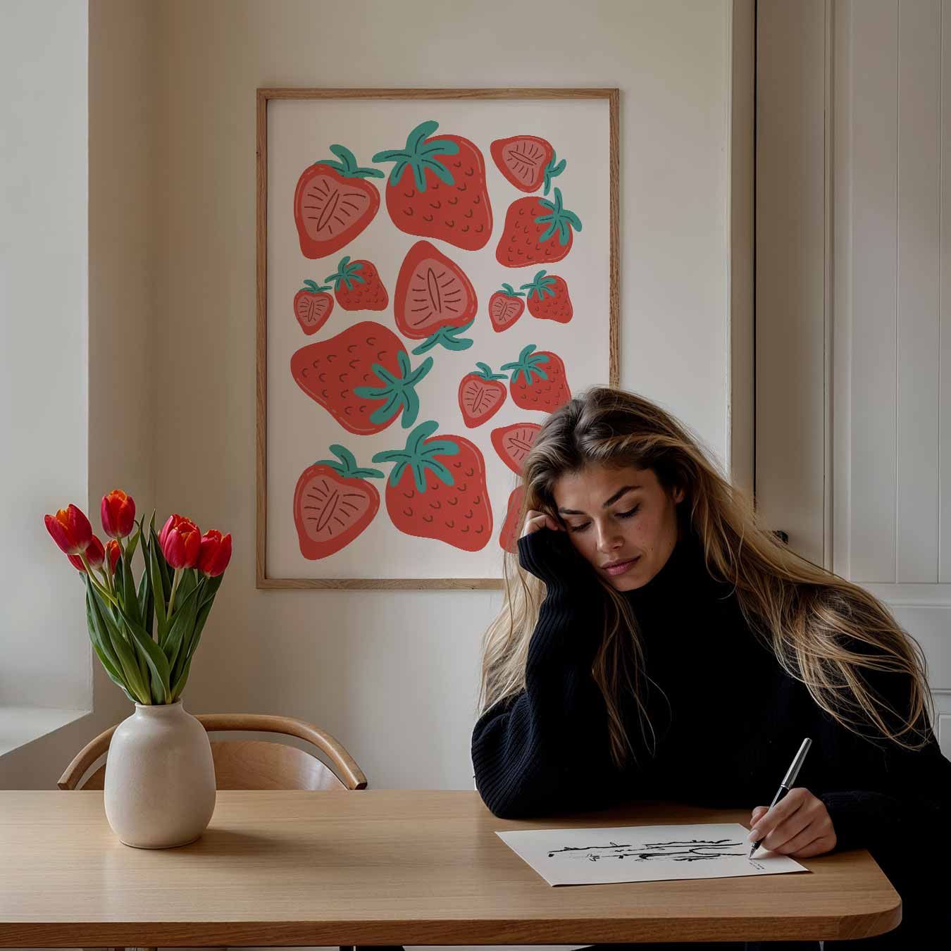 Lieve Aardbeien Poster-WallArtistic