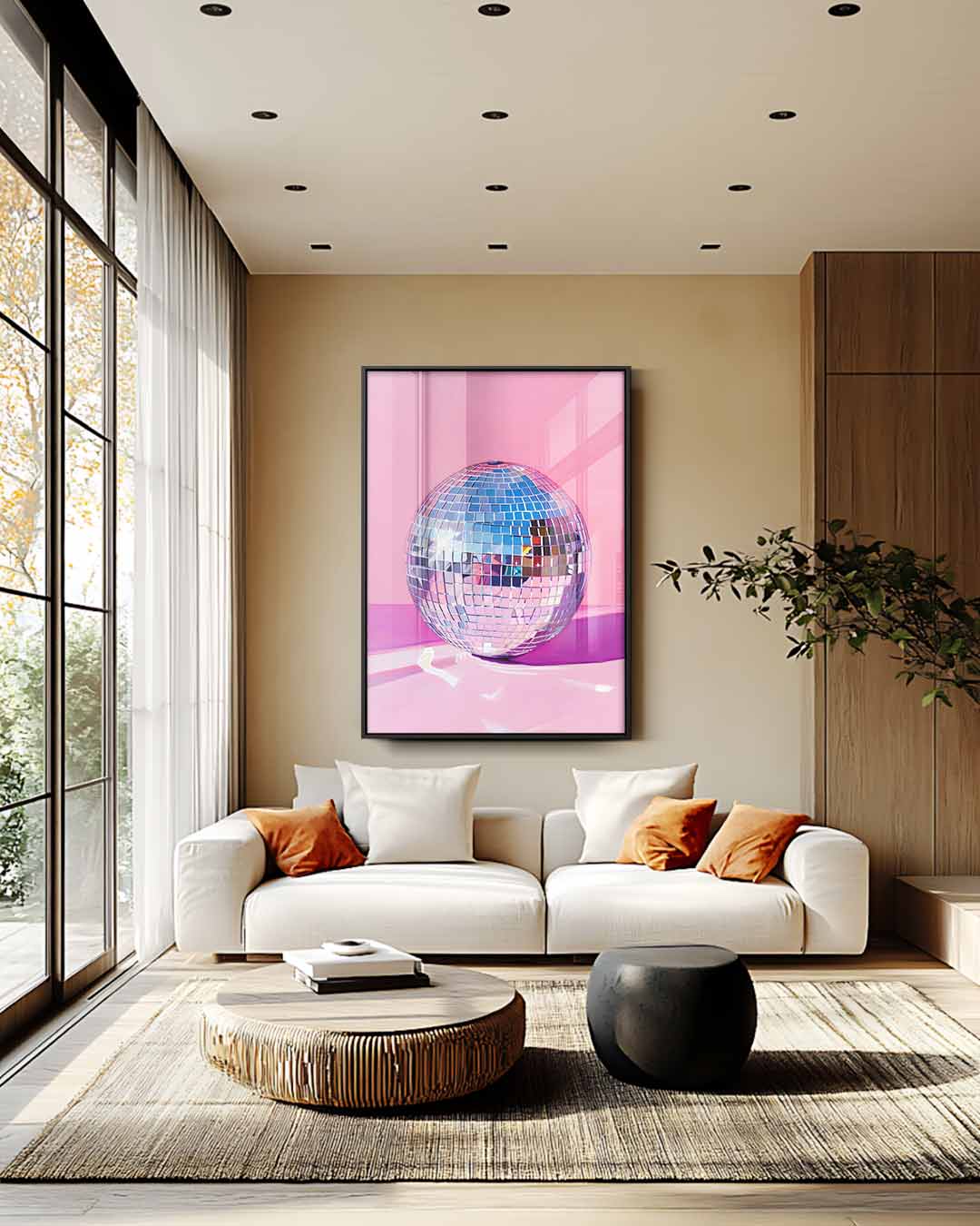 Disco Sfeer Bol Kunstwerk Kunstwerk-canvas-dibond-plexiglas-wanddecoratie-WallArtistic