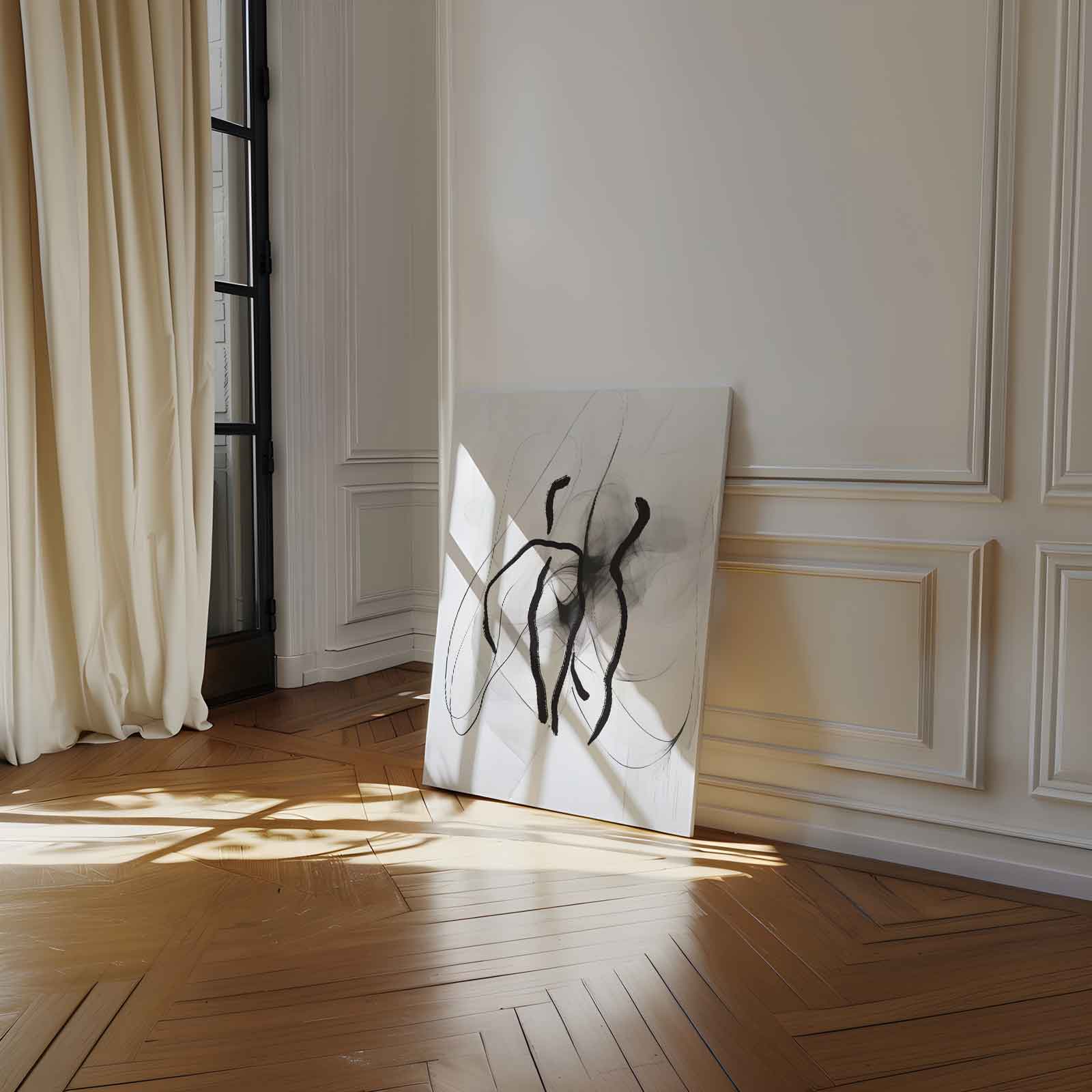 Dansende Lijnen in Mist Kunstwerk-canvas-dibond-plexiglas-wanddecoratie-WallArtistic