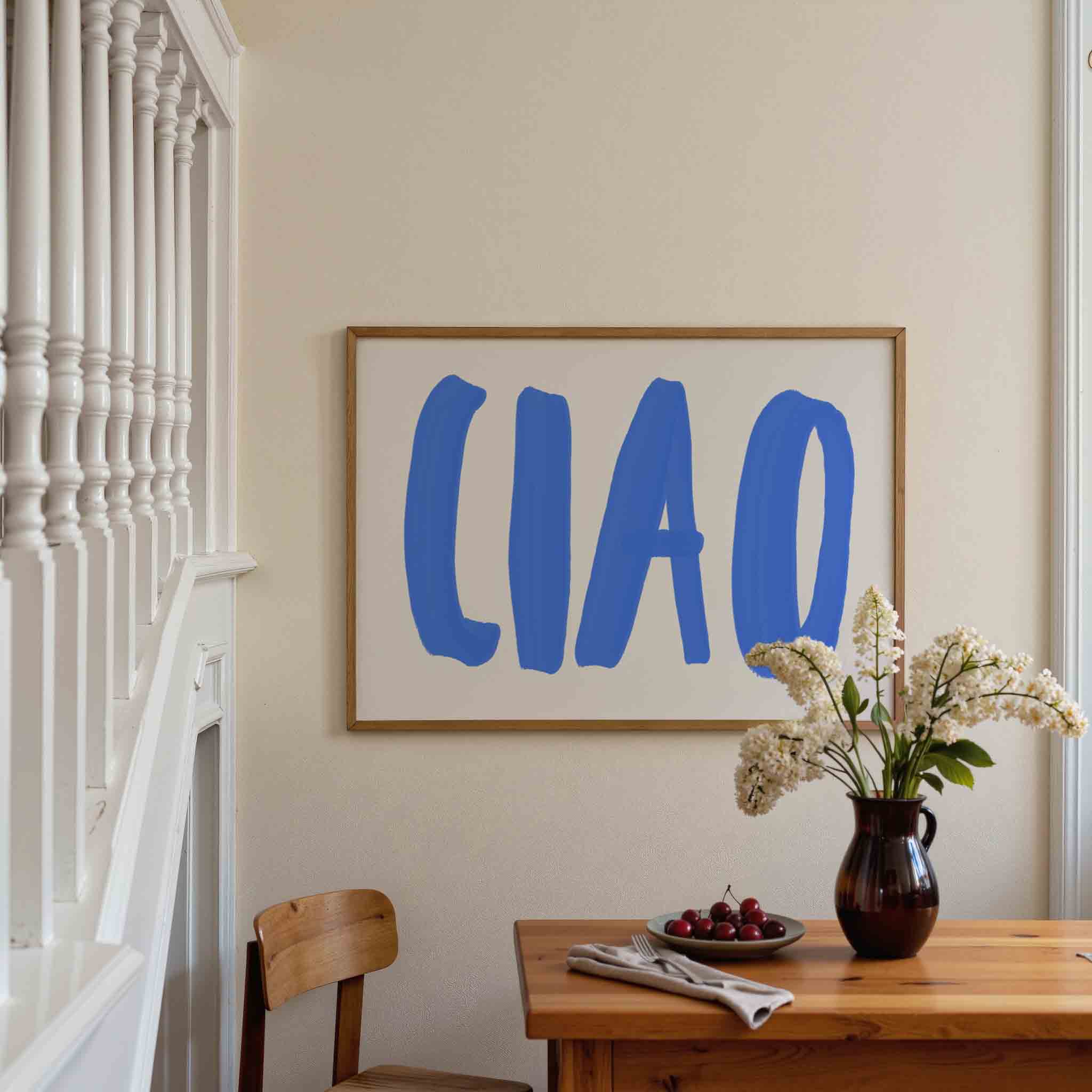 Ciao blauwe tekst Poster