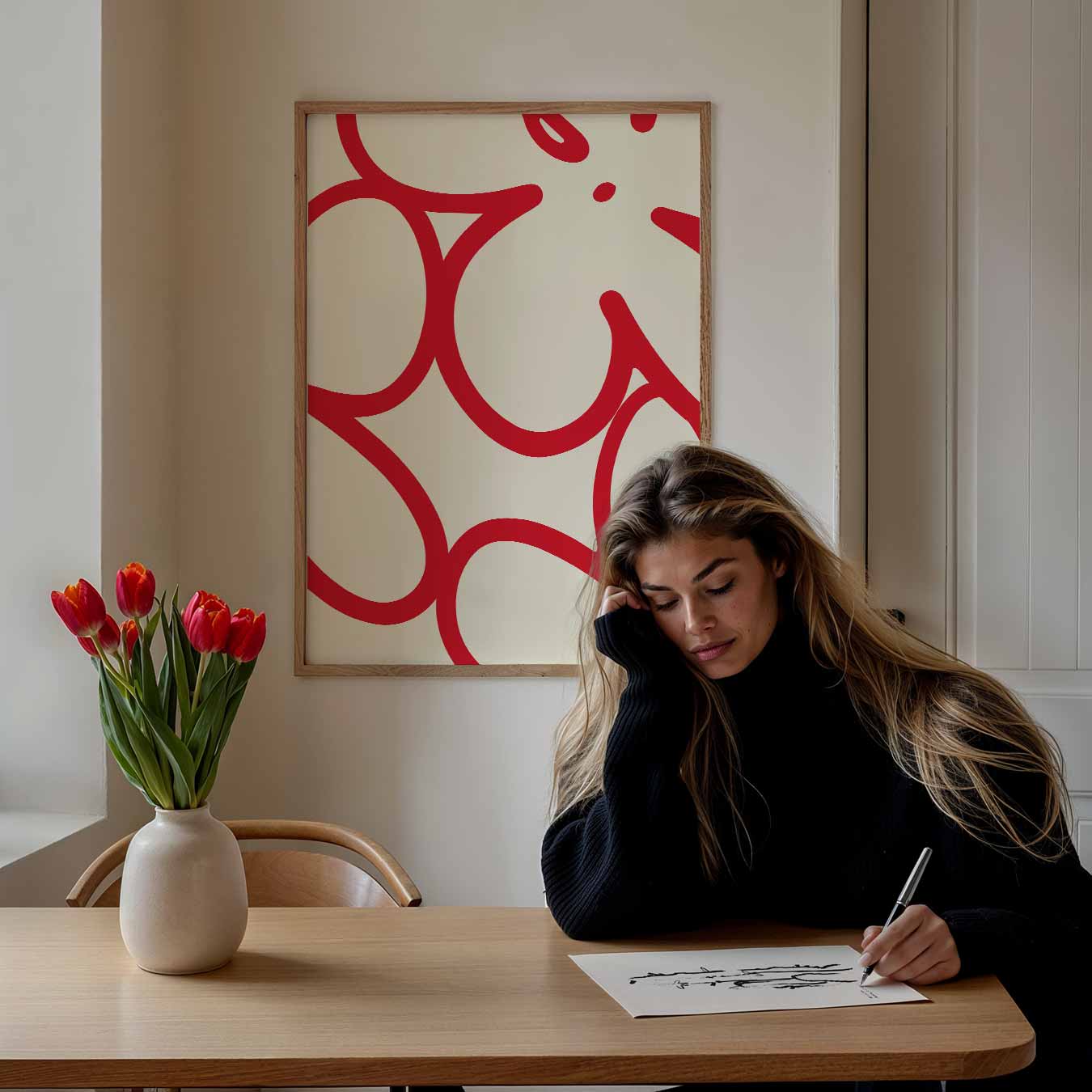 Abstracte Bloemenpracht Poster-WallArtistic