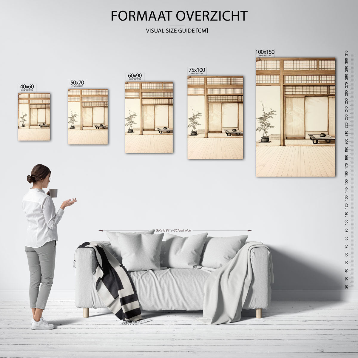 Interieur illustratie – decoratief kunstwerk voor aan de muur