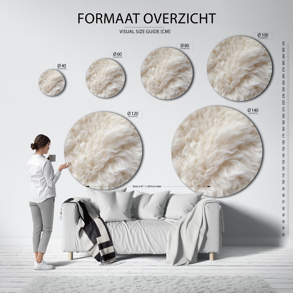 Zachte wolstructuur Muurcirkel