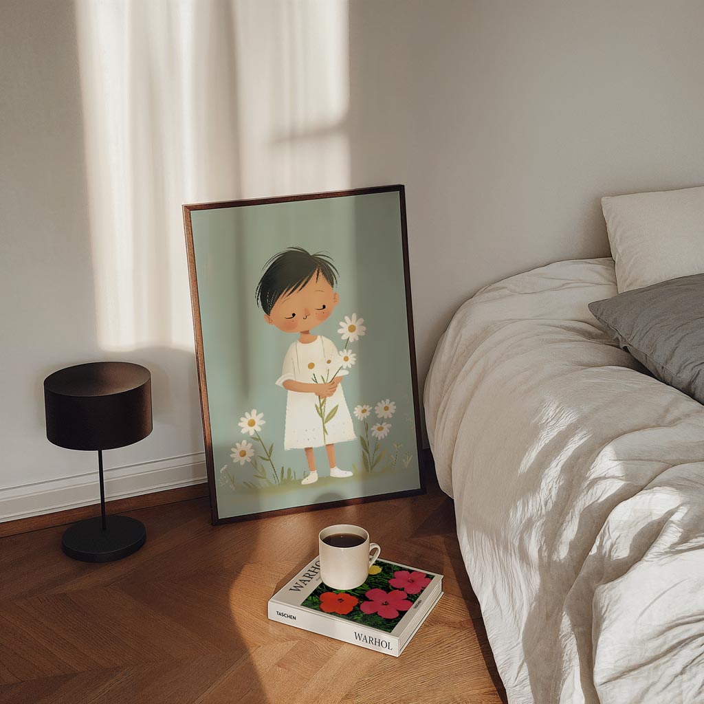 Dromerige Bloemenillustratie Kinderkamer Poster-WallArtistic