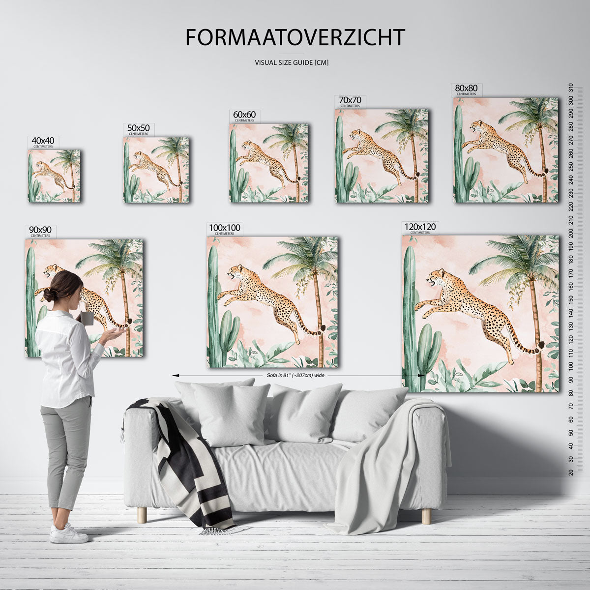 Springende cheetah Poster