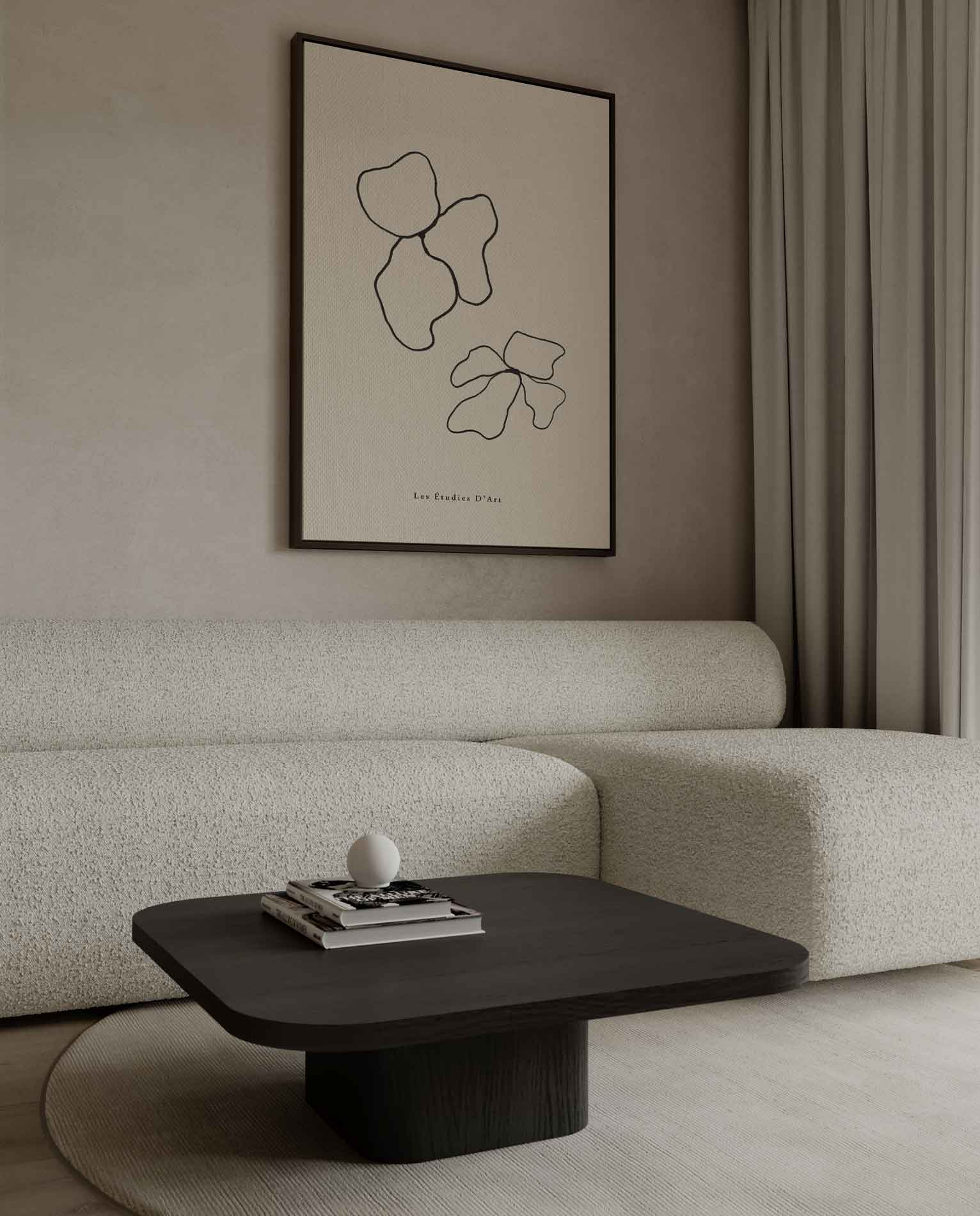 Abstracte Lijnen Bloemenprint Kunstwerk-canvas-dibond-plexiglas-wanddecoratie-WallArtistic
