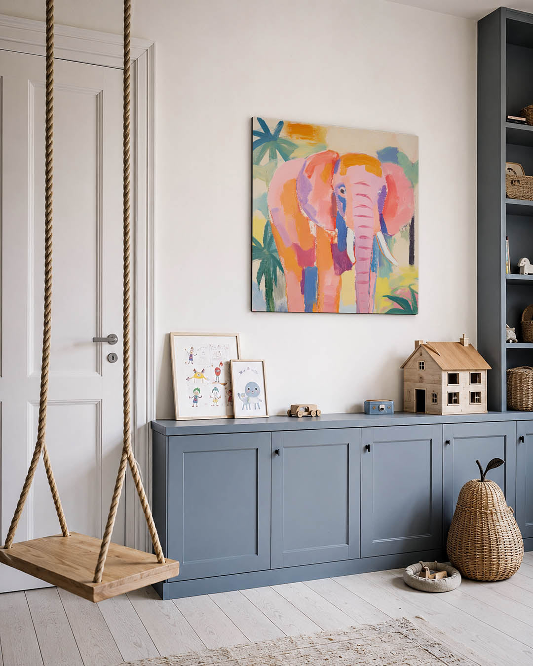Kleurrijke olifant Kunstwerk
