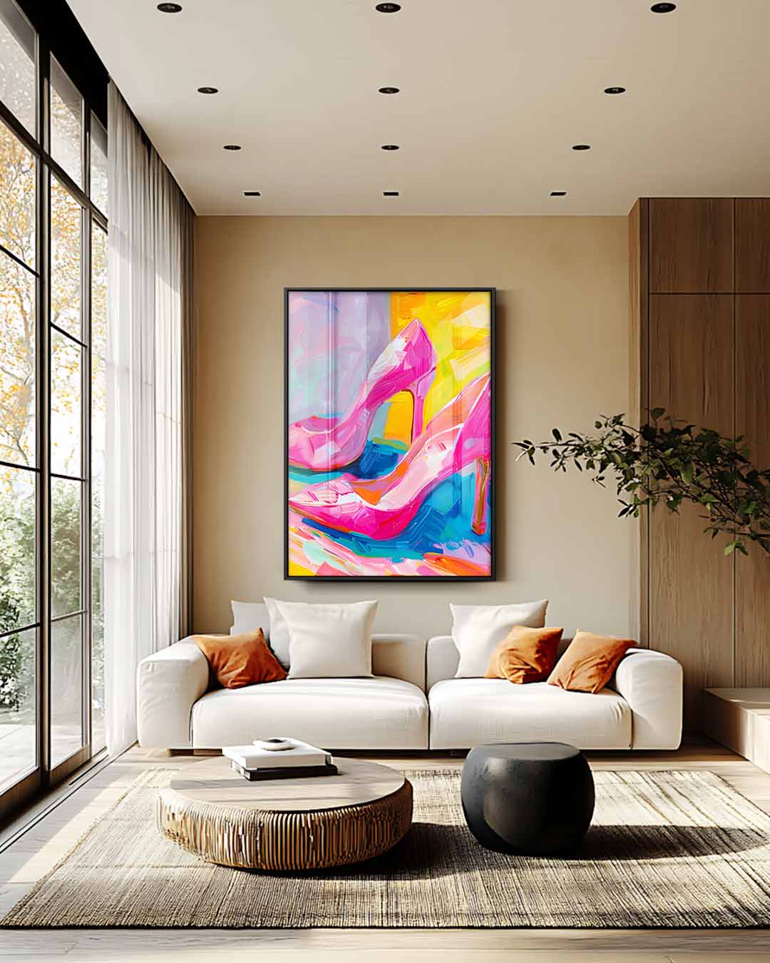 Stijlvolle Roze Pumps Kunstwerk-canvas-dibond-plexiglas-wanddecoratie-WallArtistic