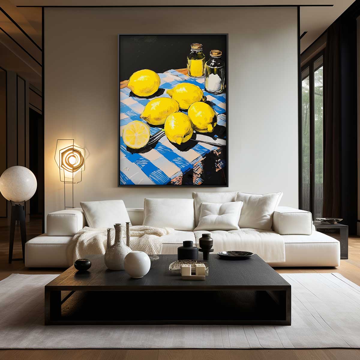 Citroentaferelen op Tafel Kunstwerk-canvas-dibond-plexiglas-wanddecoratie-WallArtistic