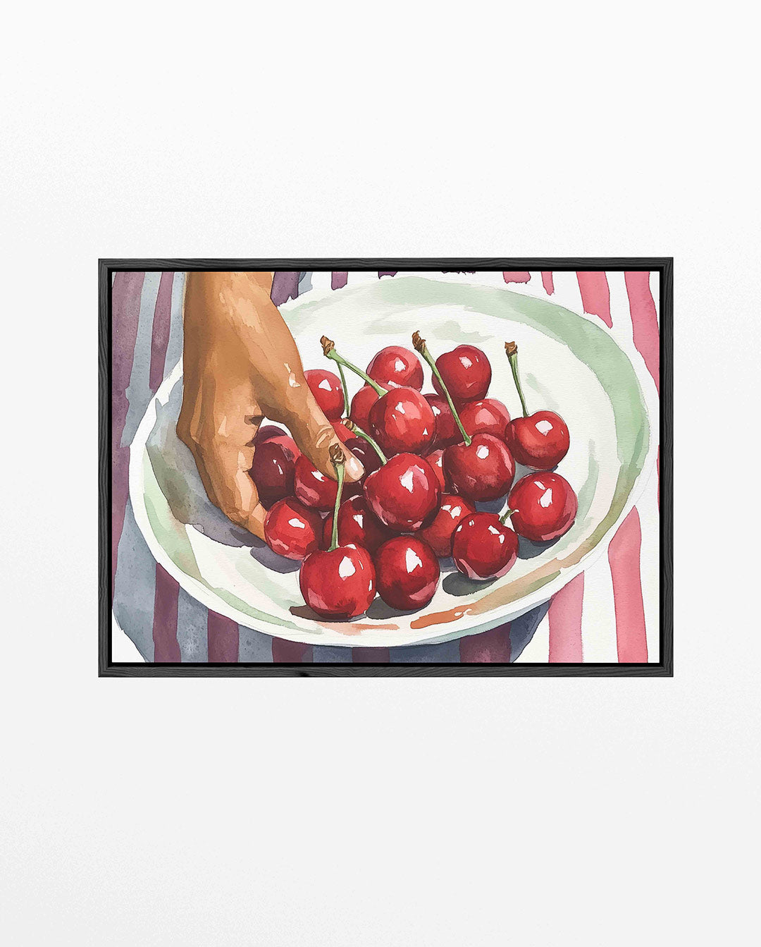 Kersen in schaal Kunstwerk