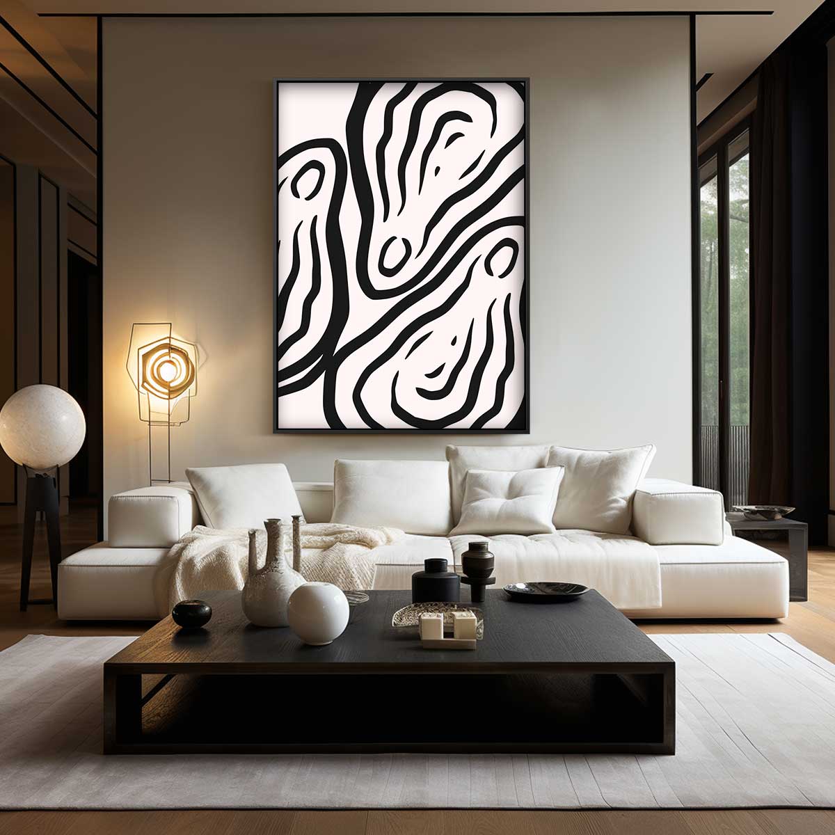 Abstracte Golfpatronen Kunstwerk-canvas-dibond-plexiglas-wanddecoratie-WallArtistic