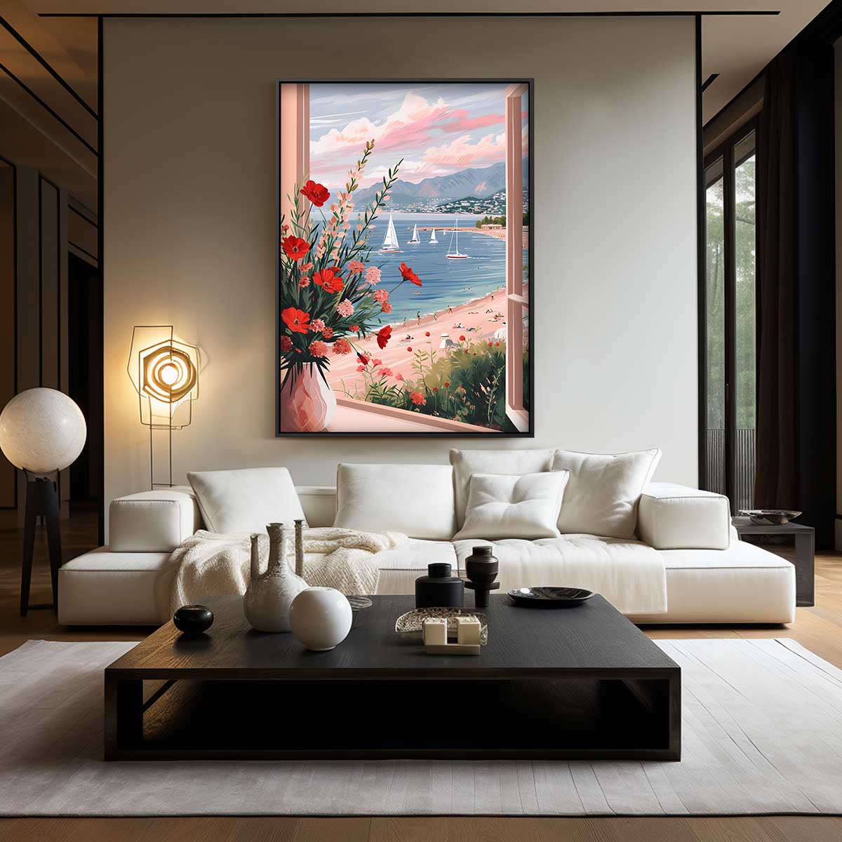 Zomeruitzicht vanaf het Balkon Kunstwerk-canvas-dibond-plexiglas-wanddecoratie-WallArtistic