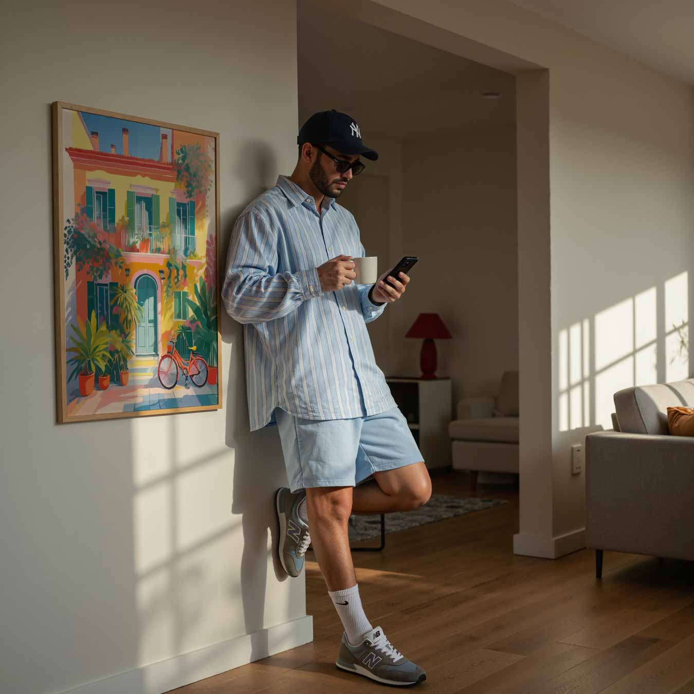 Zonnige Mediterrane Huis Poster-WallArtistic