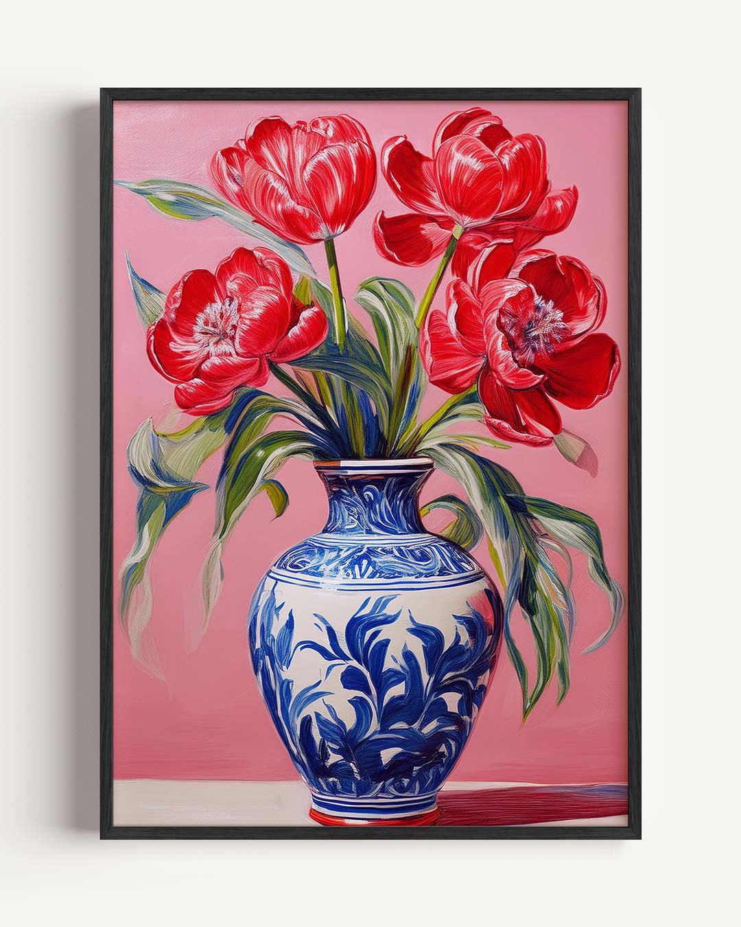 Bloeiende Tulpen in Stijlvolle Vaas Poster-WallArtistic